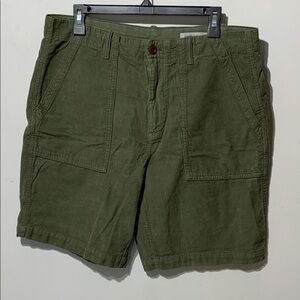 Outerknown Seventyseven Cord Utility Shorts Bay Leaf 38 NWOT
